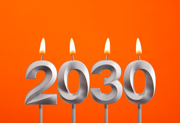 Candles number 2030 for happy new year - New Year's Eve Celebration