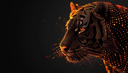 tiger on black