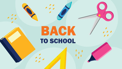 Back to School Background with Educational Elements and Vibrant Design
