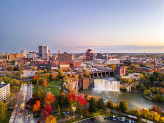 Rochester, New York, USA Downtown Cityscape at Dusk