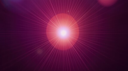 Fototapeta premium Pink lens flare effect on a dark purple background