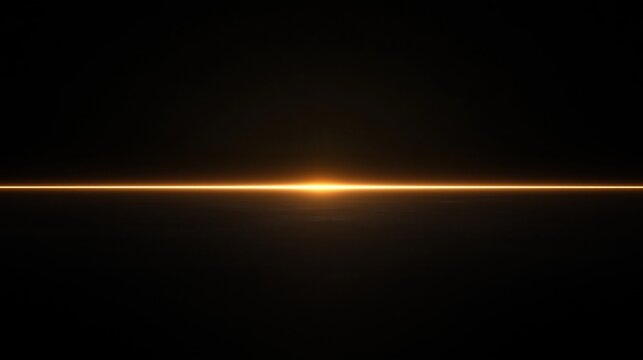 Single horizontal light beam on a black background