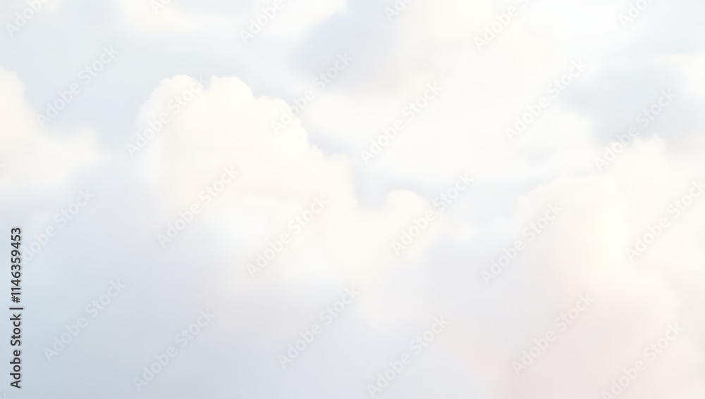 Aufkleber white clouds with soft pastel hues create a serene and peaceful abstract background for artistic exp