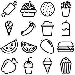 ice cream icons set