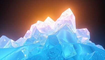 4K HD Wallpapers Glowing Abstract Ice Formation Slowly Shifting And Crystallizing In Space. Desktop Wallpaper HD. HD Backgrounds