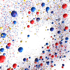 Colorful Balls Floating on White Background