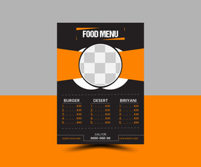 very creative food menu card design tamplate