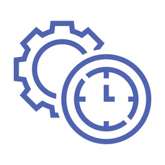 Obraz premium Time drives the process. Vector linear icon isolated on white background.