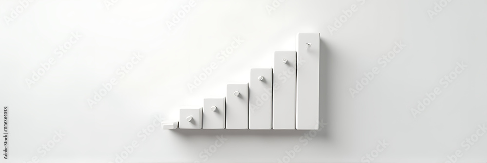Poster the white box product order chart features a rising bar graph with numbers symbolizing steady busine