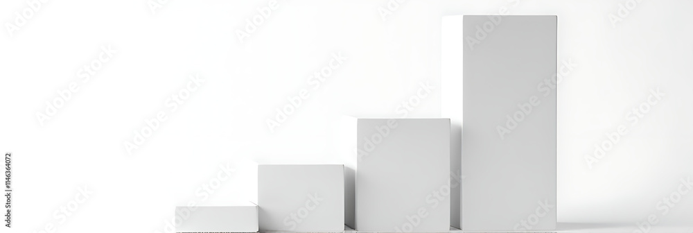 Poster the white box product order chart features a rising bar graph with numbers symbolizing steady busine