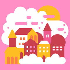 Fototapeta premium houses in the city
