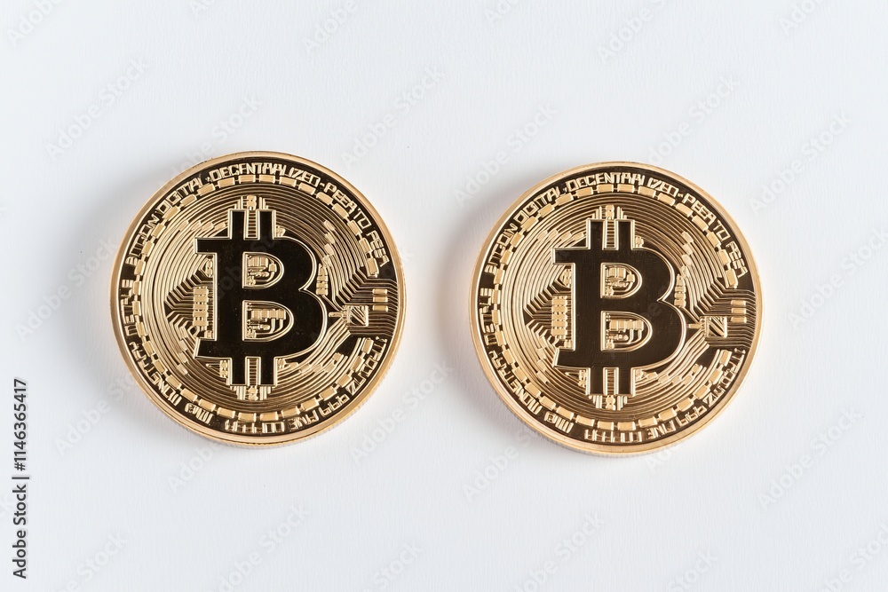 Poster bitcoin coin, isolated with a transparent background, created with ai technology.