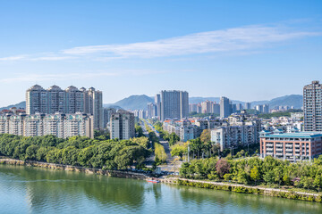 Naklejka premium Riverside property with river view in Zengcheng, Guangzhou, China