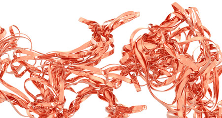 Rose Gold Metallic Streamers Abstract