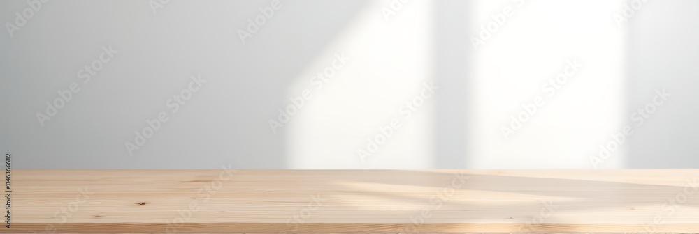 Poster Tabletop features a wood finish on a clean white and gray abstract background ideal for product displays and visuals._00001_