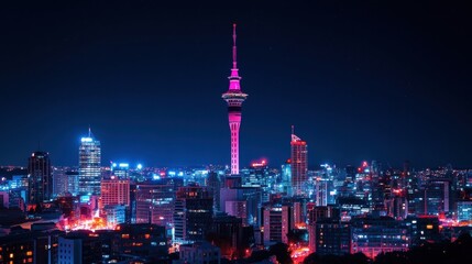 auckland city skyline night view