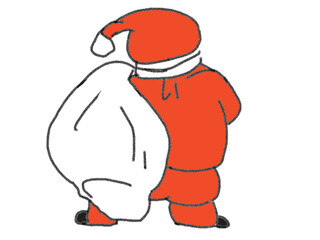 cartoon santa claus back
