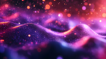 Fototapeta premium Abstract Background Purple Pink Glitter Waves