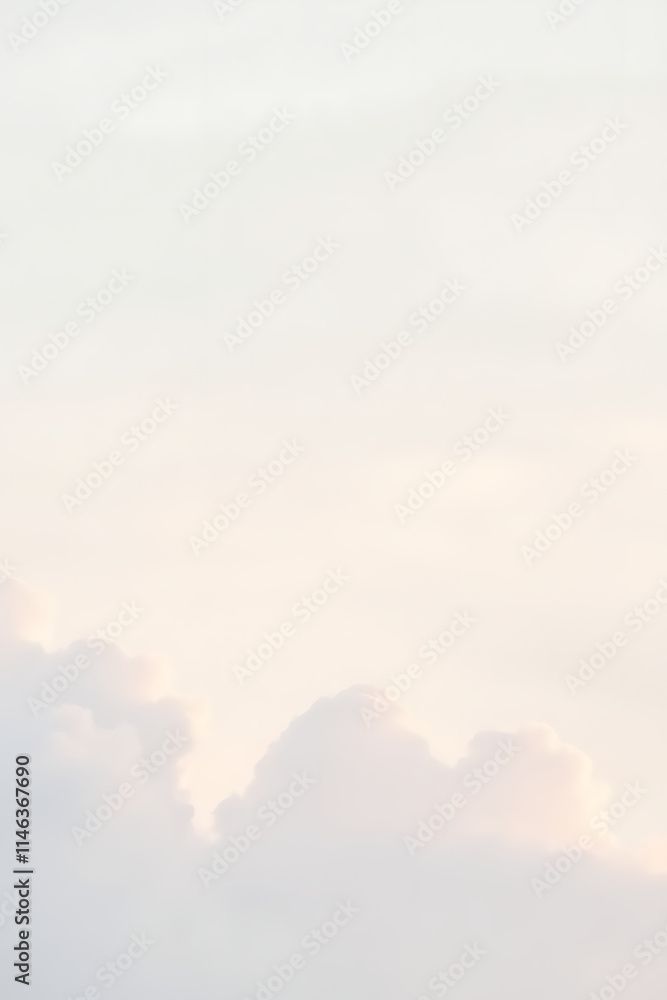Poster soft, smooth white clouds in a pale pastel sky provide an ideal abstract background for artistic exp