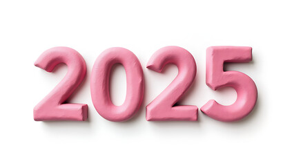 Soft pink mortar cement with the text number 2025 on a white background, perfect for New Year event promotions and creative projects._00001_
