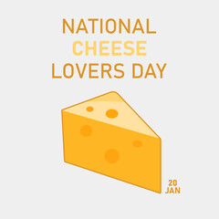 vector graphic of National Cheese Lover's Day good for national National Cheese Lover's Day celebration. flat design. flyer design.flat illustration.