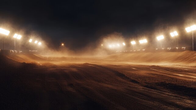 night dirt track racing under lights