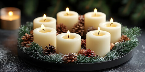 Candles, Pinecones, and Evergreen: Festive Winter Decor