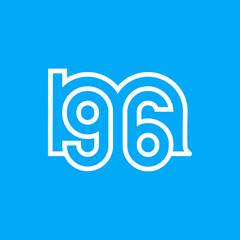 the logo consists of the letter m and number 96 combined. Outline and elegant.