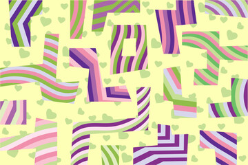 abstract background, geometric pattern with love shape elements, vector design
