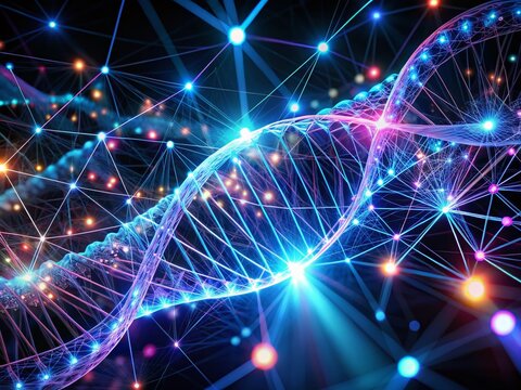 4K HD Plexus Neon Black DNA Background - Glowing Laser Network Wallpaper