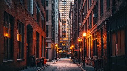 Fototapeta premium city alleyway at dusk