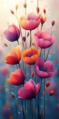 Vibrant bouquet of colorful flowers in bloom