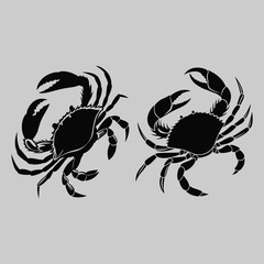 crab silhouette vector design art and illustration
