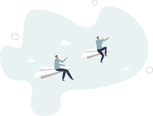 Success leadership to lead team to achieve goal, motivation or aspiration to drive company,flat characters.