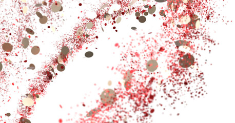 Red and Gold Confetti Burst Stock Photo