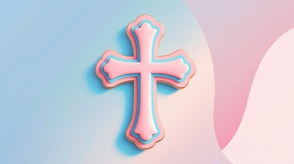 Obraz premium Artistic cross design modern digital space graphic illustration vibrant environment aesthetic viewpoint