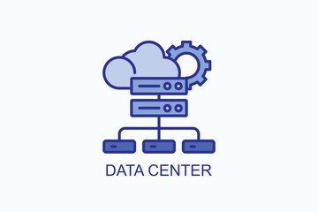 Data Center vector, icon or logo sign symbol illustration 