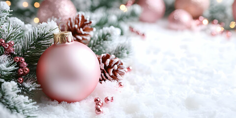 Winter Wonderland: Festive Ornaments on Snow