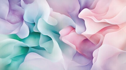 Obraz premium A soft, abstract composition of flowing pastel colors creating a serene, dreamy atmosphere.