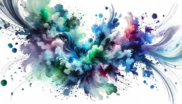 Enchanting Abstract Gradient: Blending Green, Purple, and Blue Tones