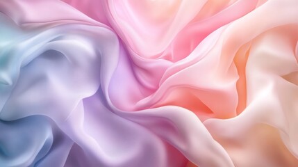 Obraz premium A soft, flowing fabric with pastel colors creating a serene and elegant texture.