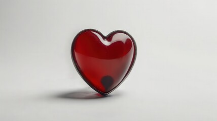 Obraz premium heart, love, valentine, shape, symbol, romance, red, day, valentines, romantic, celebration, decoration, 3d, holiday, hearts, glass, passion, gift, concept, object, wedding, design, illustration