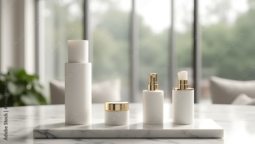 Poster Elegance product display features a marble top on a blurred background against a large window view._00001_