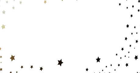 Gold and Black Stars on White Background