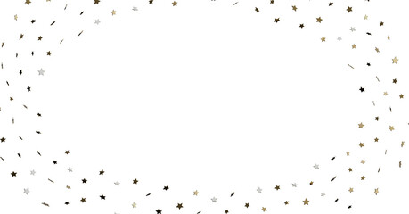 Gold, Silver & Black Star Confetti Frame