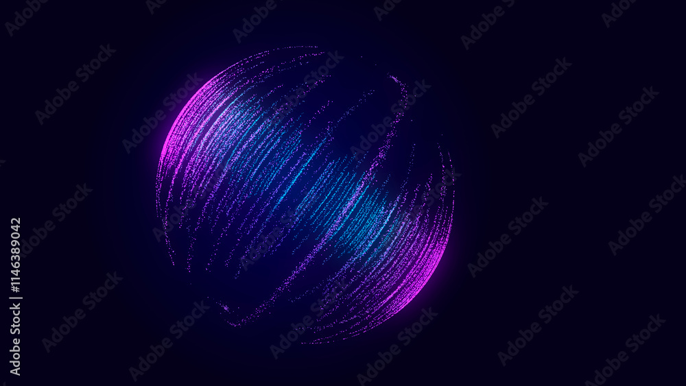 Leinwandbilder Sphere with connecting points. Global Connection Technology. The accumulation of information. 3D rendering.