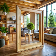 wooden frame in home