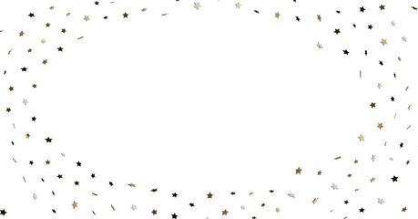 Gold and Silver Star Confetti Frame