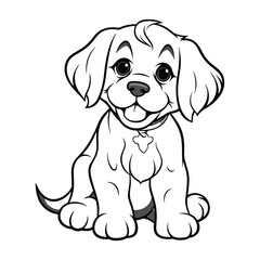 Elegant Silhouette Of A Black And White Dog Vector Illustration