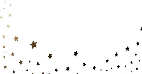 Gold and Black Stars Scattered on White